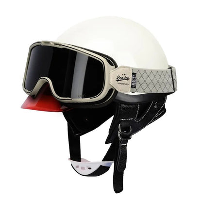 Beasley Motorcycle Helmet HD Goggles in White Cream from KingsMotorcycleFairings.com