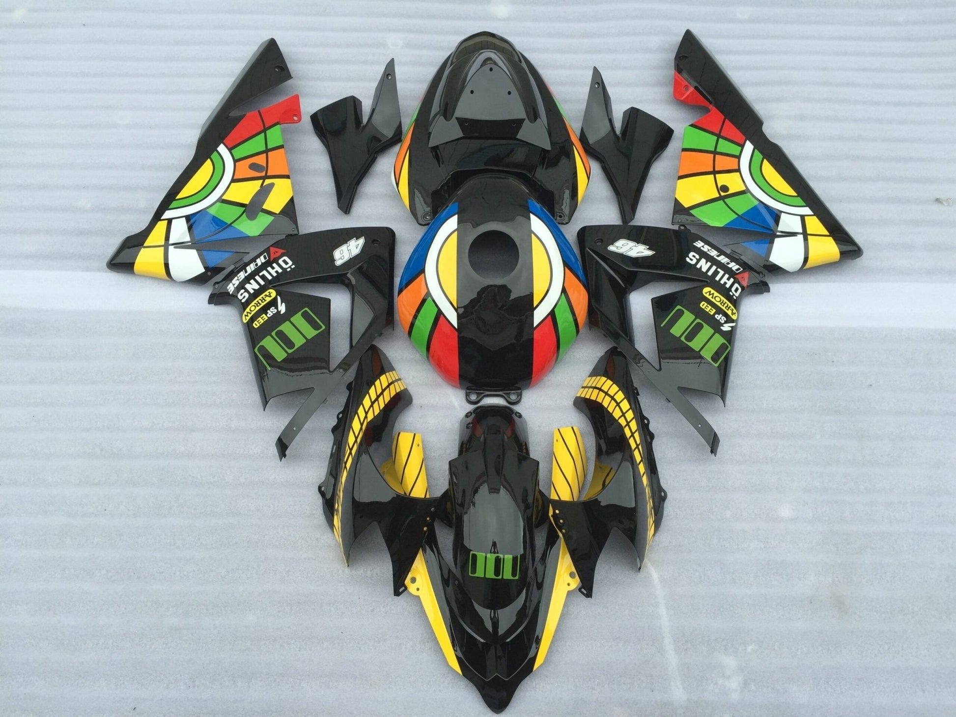Black Color Wheel Fairing Kit for a 2004 & 2005 Kawasaki ZX-10R motorcycle