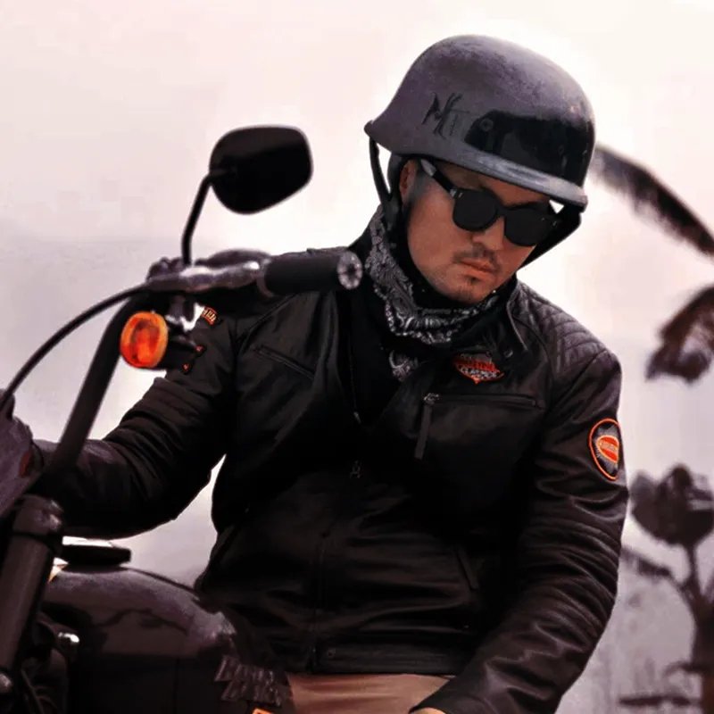 Black Half Face Soldier Motorcycle Helmet is brought to you by KingsMotorcycleFairings.com