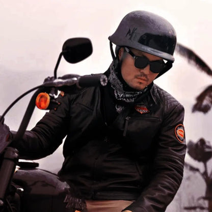 Black Half Face Soldier Motorcycle Helmet is brought to you by KingsMotorcycleFairings.com