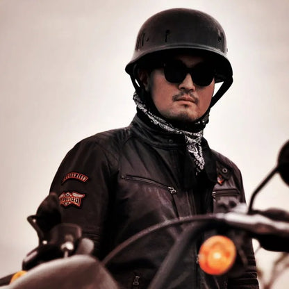 Black Half Face Soldier Motorcycle Helmet is brought to you by KingsMotorcycleFairings.com