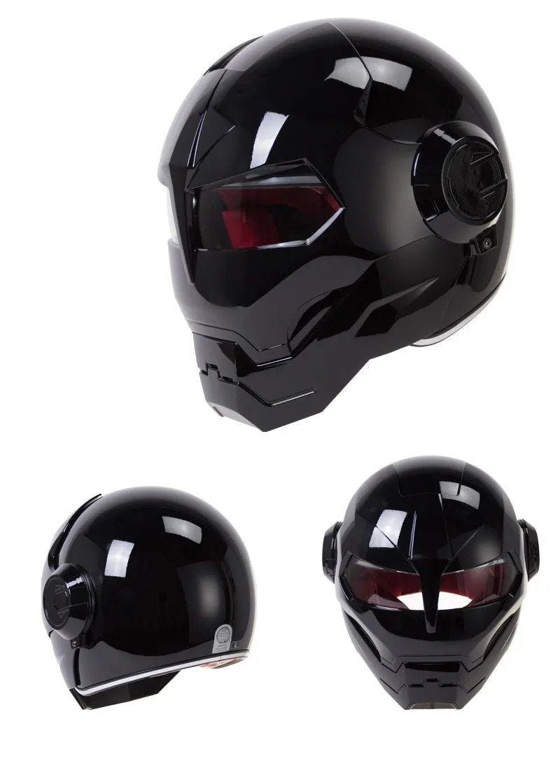 Black Iron Man Full Face Modular Motorcycle Helmet is brought to you by KingsMotorcycleFairings.com