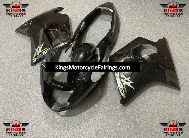 Black, Chrome and Yellow Fairing Kit for a 1996, 1997, 1998, 1999, 2000, 2001, 2002, 2003, 2004, 2005, 2006 & 2007 Honda CBR1100XX Super Blackbird motorcycle