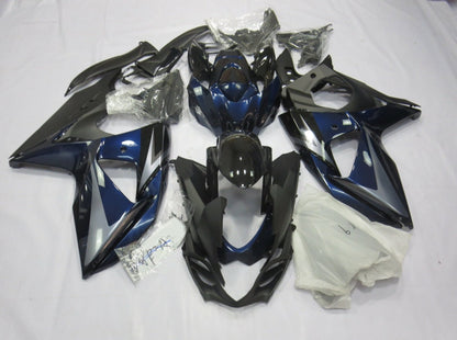 Black, Dark Blue and Silver Fairing Kit for a 2009, 2010, 2011, 2012, 2013, 2014, 2015 & 2016 Suzuki GSX-R1000 motorcycle