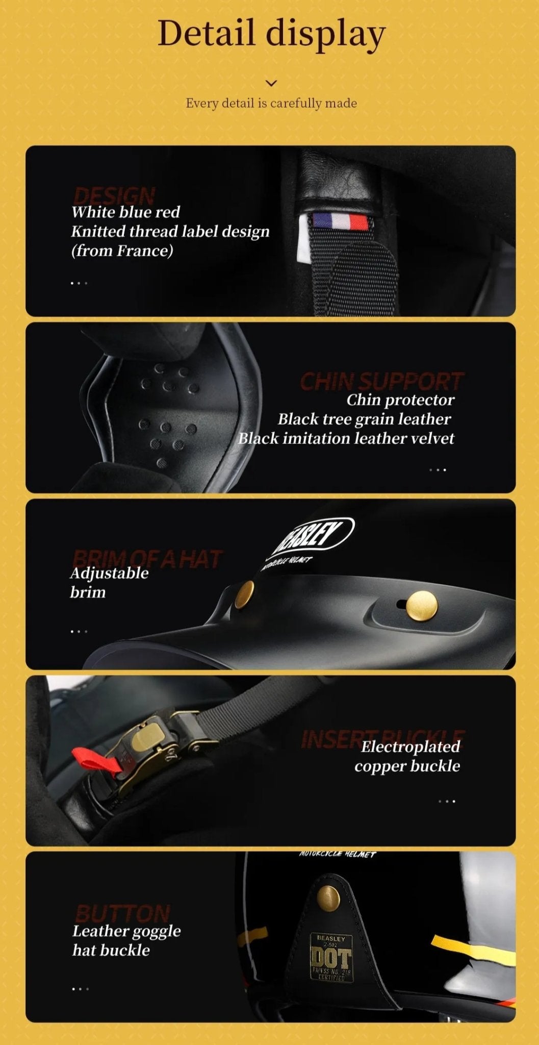 Black, Gold and White Lightning Beasley Open-Face Motorcycle Helmet is brought to you by KingsMotorcycleFairings.com
