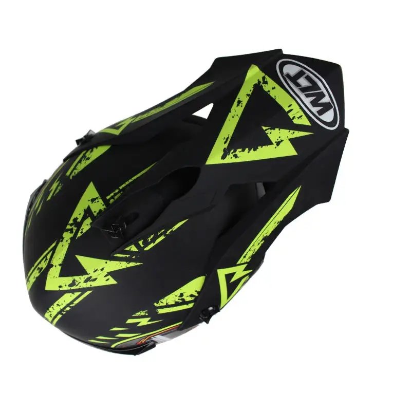 Black & Green War Dog Dirt Bike Motorcycle Helmet - KingsMotorcycleFairings.com