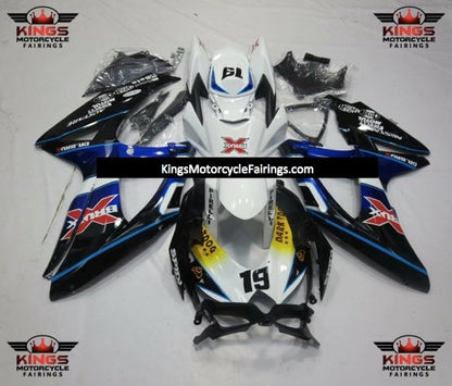 Suzuki GSXR750 (2008-2010) Black, White & Blue BRUX Fairings