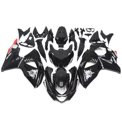 Black, White and Red Beacon Fairing Kit for a 2009, 2010, 2011, 2012, 2013, 2014, 2015 & 2016 Suzuki GSX-R1000 motorcycle