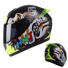 Black & Yellow Dog HNJ Motorcycle Helmet with Black Visor at KingsMotorcycleFairings.com