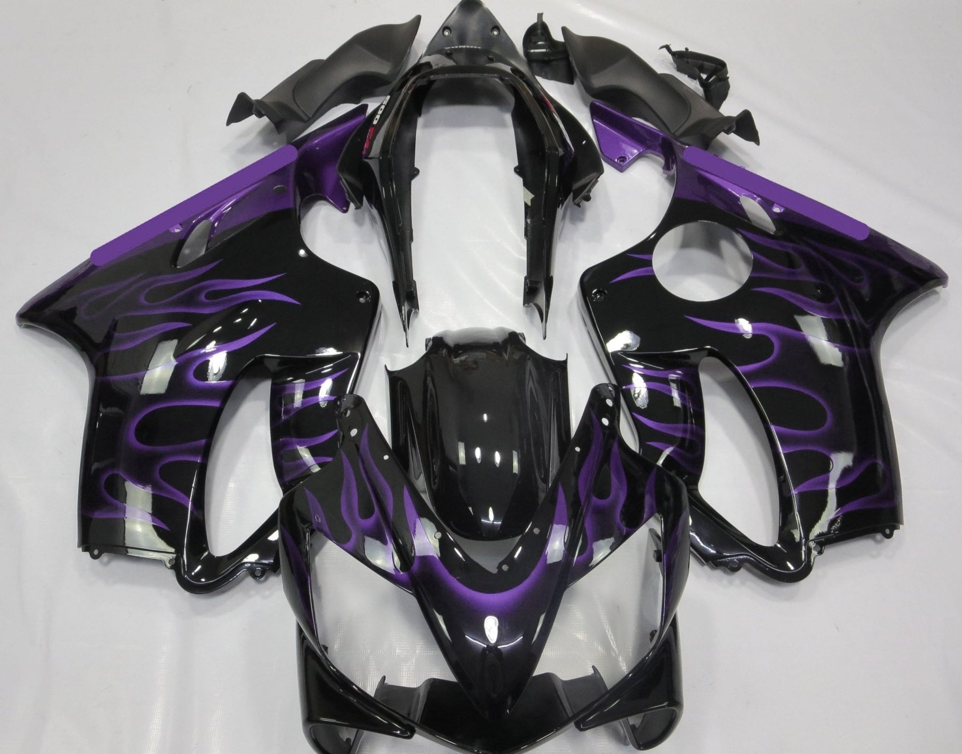 Honda CBR600F4i Fairings (2004-2007) Black, Purple Flame from KingsMotorcycleFairings.com