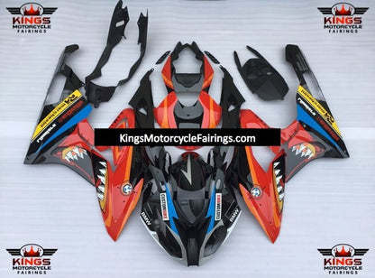 Black and Red Shark Fairing Kit for a 2017 and 2018 BMW S1000RR motorcycle