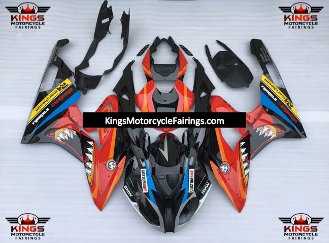 BMW S1000RR (2017-2018) Black & Red Shark Fairings