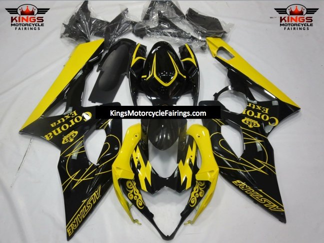 Suzuki GSXR1000 (2005-2006) Black & Yellow Tribal Corona Fairings