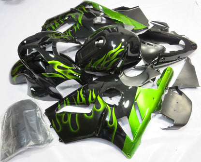 Kawasaki ZX12R (2000-2001) Black & Green Flame Fairings