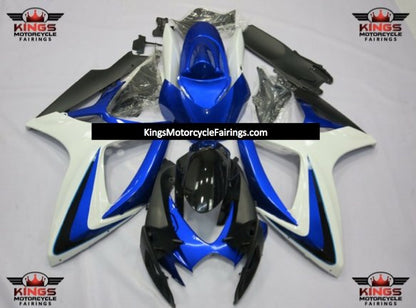 Blue, White and Black Fairing Kit for a 2006 & 2007 Suzuki GSX-R750 motorcycle