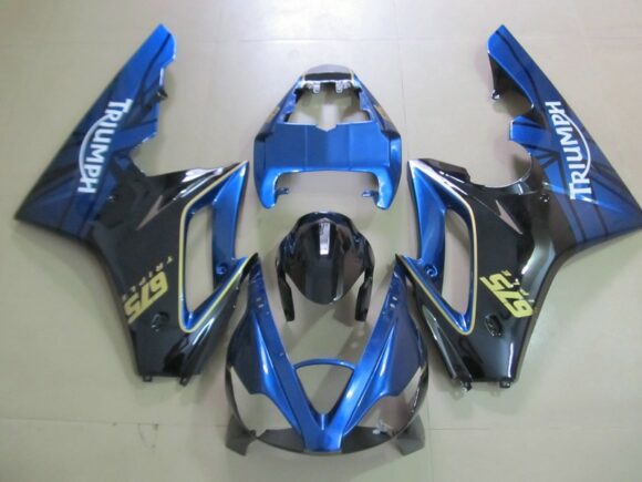 Blue, Black, Gold and White Fairing Kit for a 2006, 2007 & 2008 Triumph Daytona 675 motorcycle