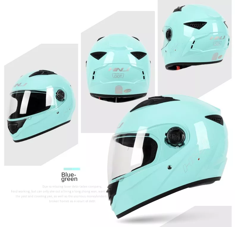 The Blue Mint HNJ Full-Face Motorcycle Helmet is brought to you by Kings Motorcycle Fairings