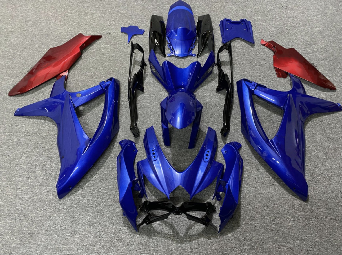 Blue, Red and Black Fairing Kit for a 2008, 2009, & 2010 Suzuki GSX-R600 motorcycle