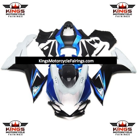 Suzuki GSXR600 (2011-2023) Blue, Black & White Fairings at KingsMotorcycleFairings.com