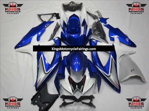 Suzuki GSXR750 (2008-2010) Blue, White & Silver Fairings