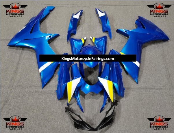 Suzuki GSXR600 (2011-2023) Blue, White & Yellow Fairings at KingsMotorcycleFairings.com