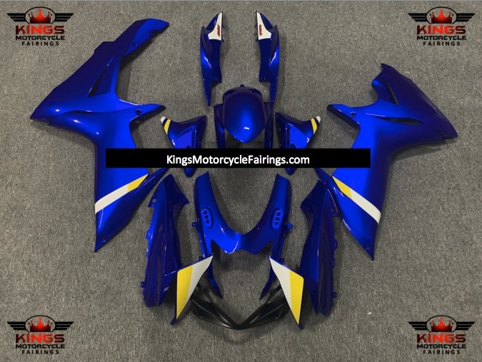 Suzuki GSXR600 (2011-2023) Blue, Yellow & White Fairings at KingsMotorcycleFairings.com