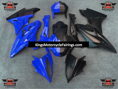 Blue and Matte Black Split Fairing Kit for a 2009, 2010, 2011, 2012, 2013 and 2014 BMW S1000RR motorcycle
