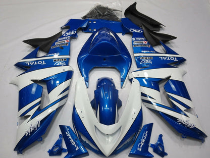 Blue and White Fairing Kit for a 2006 & 2007 Kawasaki ZX-10R motorcycle