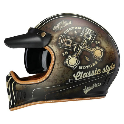 Brown Retro Beasley Open-Face Motorcycle Helmet is brought to you by KingsMotorcycleFairings.com