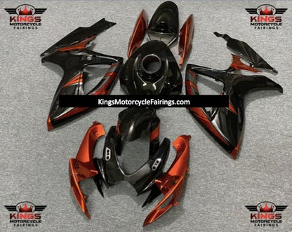 Burnt Orange, Black and Gray Fairing Kit for a 2006 & 2007 Suzuki GSX-R600 motorcycle