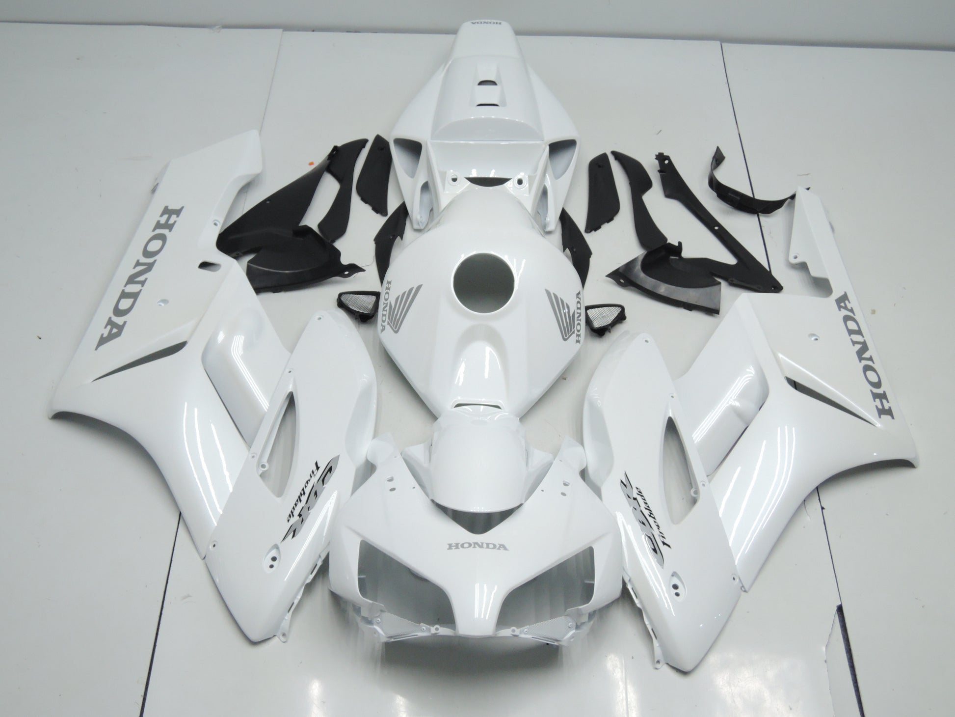 White and Silver Fairing Kit for a 2004 and 2005 Honda CBR1000RR motorcycle