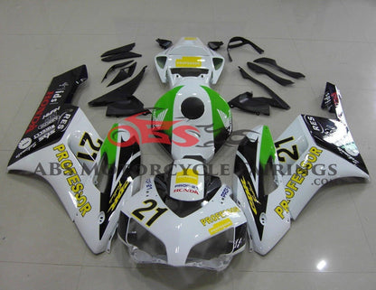 Honda CBR1000RR (2004-2005) White, Black, Green & Yellow Professor Fairings