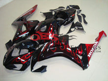 Honda CBR1000RR Fairing kit (2006-2007) Black, White, Red Flame at KingsMotorcycleFairings.com
