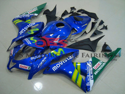 Blue Movistar Racing Fairing Kit for a 2007, 2008 Honda CBR600RR motorcycle