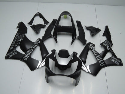 Matte Black and Silver Fairing Kit for a 2000 and 2001 Honda CBR900RR 929 motorcycle