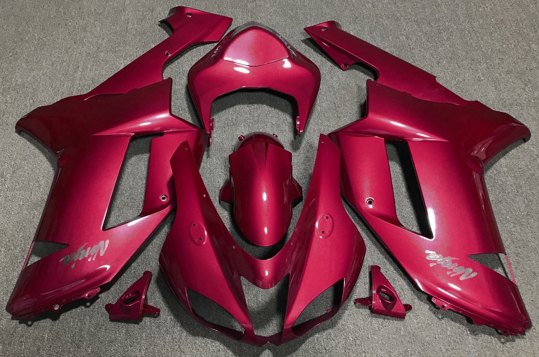 Fairing kit for a Kawasaki Ninja ZX6R 636 (2007-2008) Red & Chrome