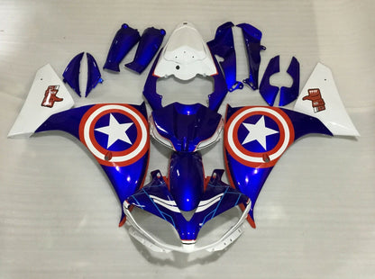 Yamaha YZF-R1 (2009-2011) Blue, White & Red Captain America Fairings