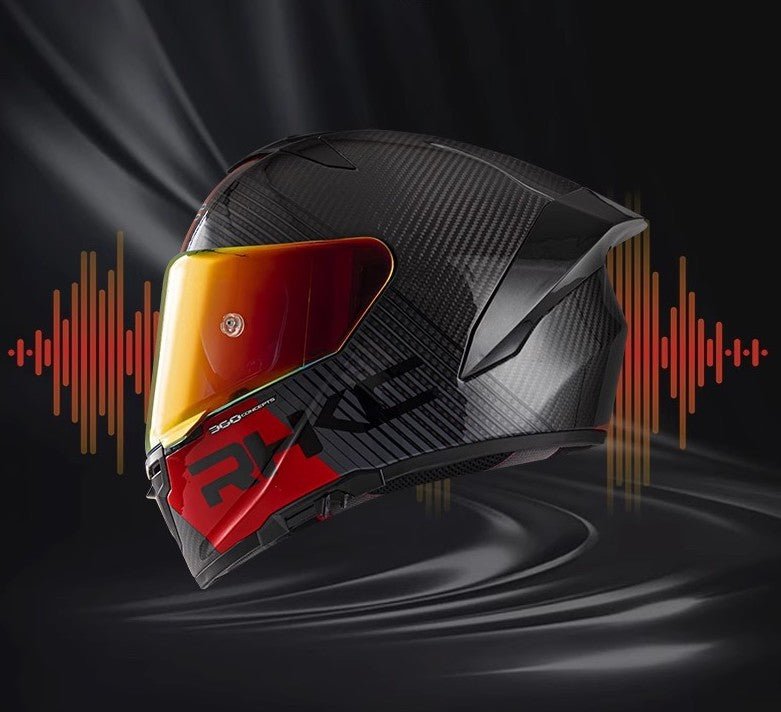 Carbon Fiber 3k & Red RHKC 360 Motorcycle Helmet at KingsMotorcycleFairings.com