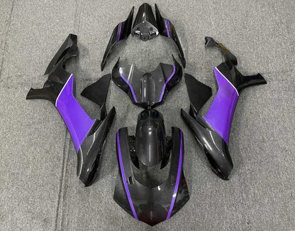 Faux Carbon Fiber and Purple Fairing Kit for a 2015, 2016, 2017, 2018 & 2019 Yamaha YZF-R1 motorcycle