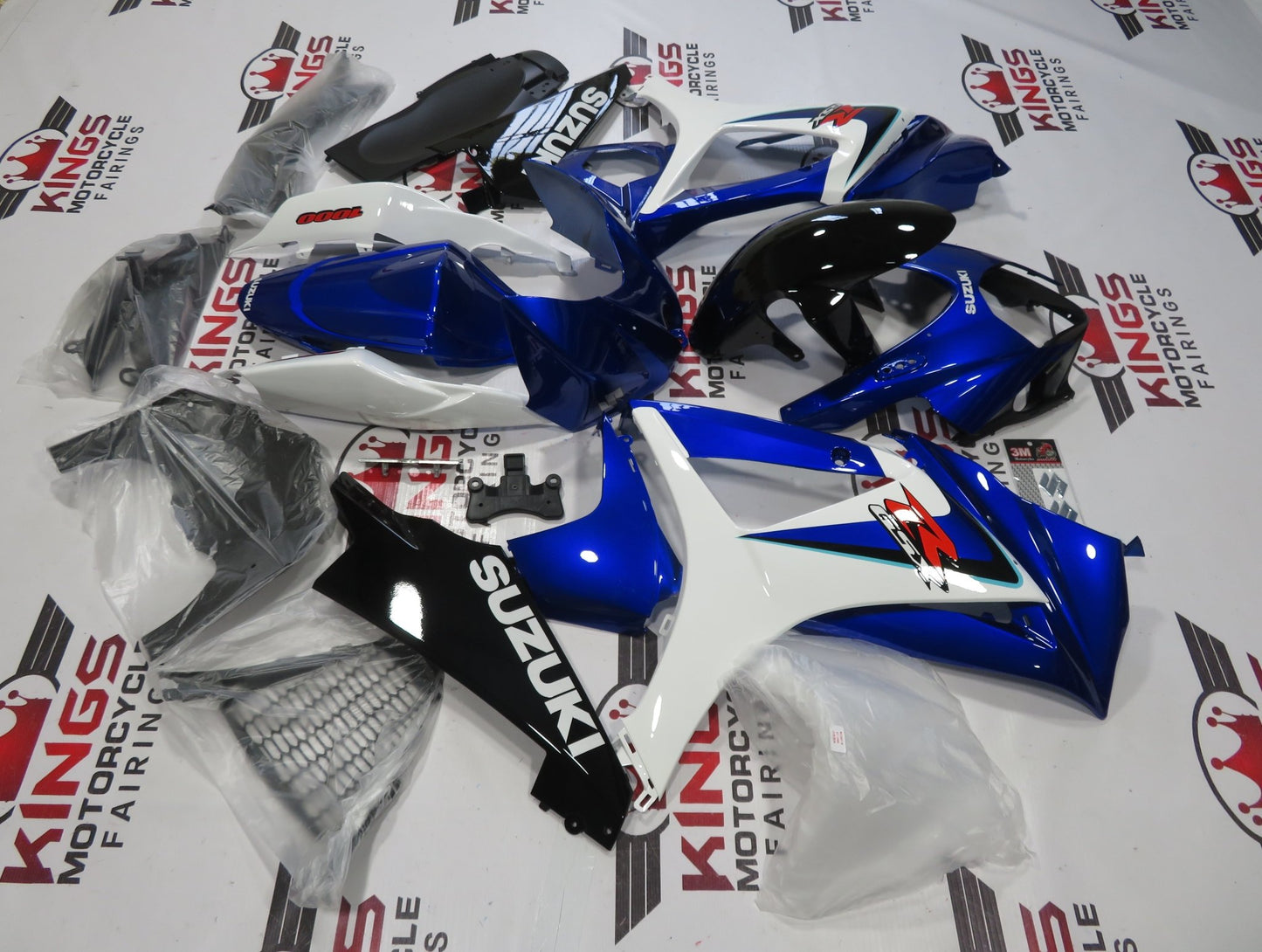 Suzuki GSXR1000 (2007-2008) Blue, White & Black Fairings