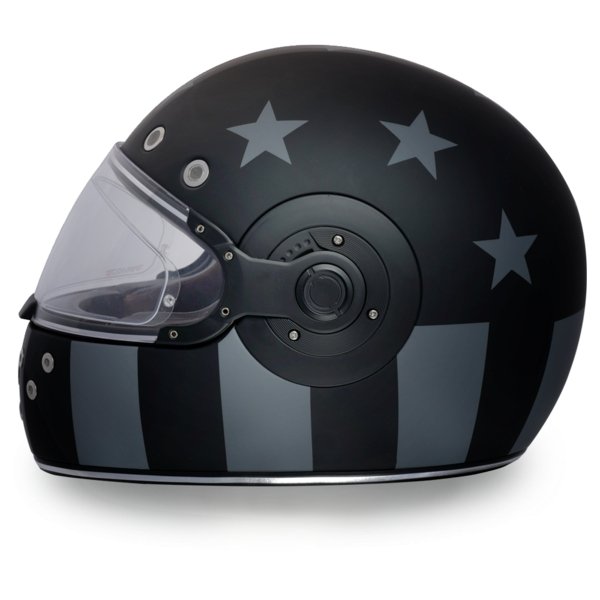 KINGS DOT MATTE BLACK & GRAY DAYTONA RETRO CAPTAIN AMERICA MOTORCYCLE HELMET - R6CAS - KINGS MOTORCYCLE FAIRINGS