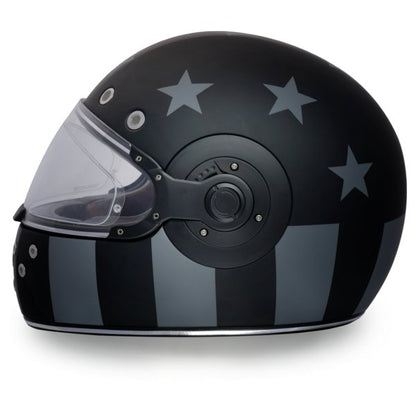 KINGS DOT MATTE BLACK & GRAY DAYTONA RETRO CAPTAIN AMERICA MOTORCYCLE HELMET - R6CAS - KINGS MOTORCYCLE FAIRINGS