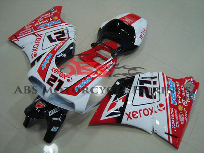 White, Red & Black #21 Fairing Kit for a 2002 & 2003 Ducati 998 motorcycle