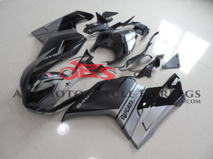 Matte Black & Matte Gray Fairing Kit for a 2007, 2008, 2009, 2010, 2011 & 2012 Ducati 1098 motorcycle