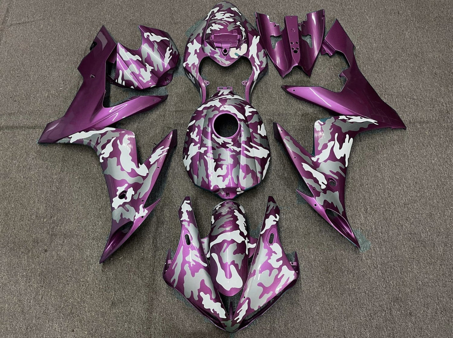 Yamaha YZF-R1 (2004-2006) Purple Magenta, White & Gray Camouflage Fairings