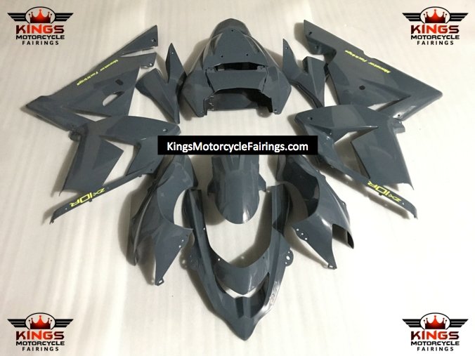 Fairing kit for a Kawasaki ZX10R (2004-2005) Dark Nardo Gray & Yellow