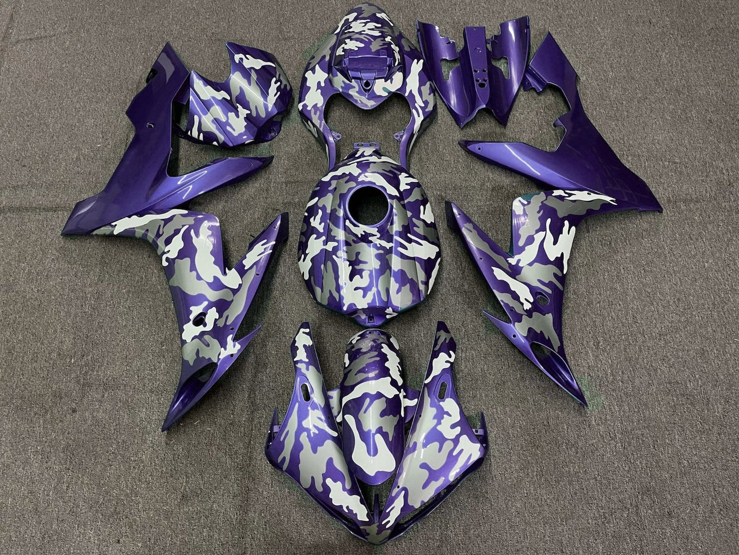 Yamaha YZF-R1 (2004-2006) Purple, White & Gray Camouflage Fairings