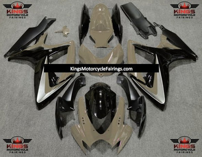 Desert Tan, Black and Silver Fairing Kit for a 2006 & 2007 Suzuki GSX-R750 motorcycle