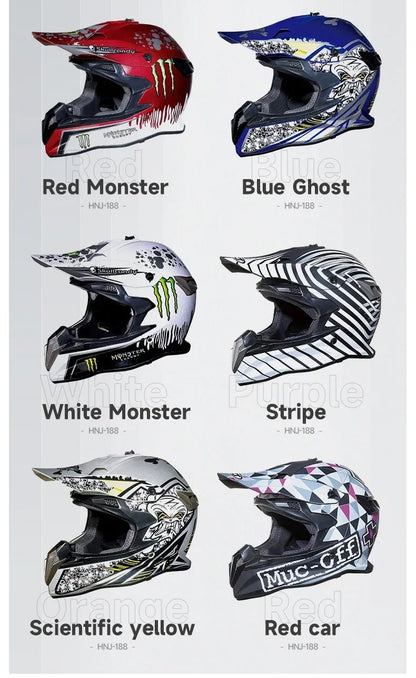 White, Black, Blue & Pink Muc Off Dirt Bike Motorcycle Helmet