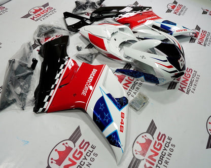 Red, White & Blue Corse Star #69 Fairing Kit for a 2007, 2008, 2009, 2010, 2011, 2012, 2013 & 2014 Ducati 848 motorcycle.